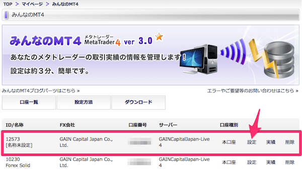 みんなのMT4に登録
